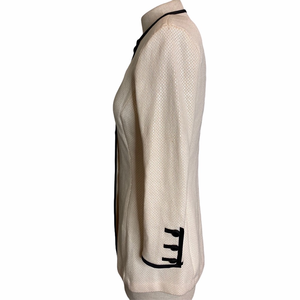 St. John by Marie Gray Sequin White/Black Blazer - Picture 5 of 8